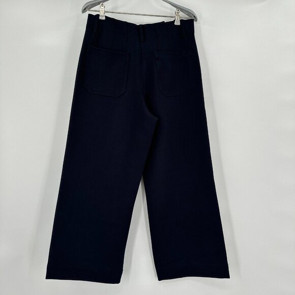 Quince Ultra Stretch Ponte Cropped Wide Leg Pant sz 10/30 Women's Navy Blue NWT - Picture 5 of 5